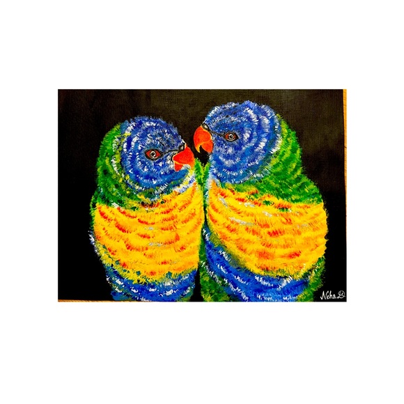 Hand painted acrylic birds - Picture 1 of 3